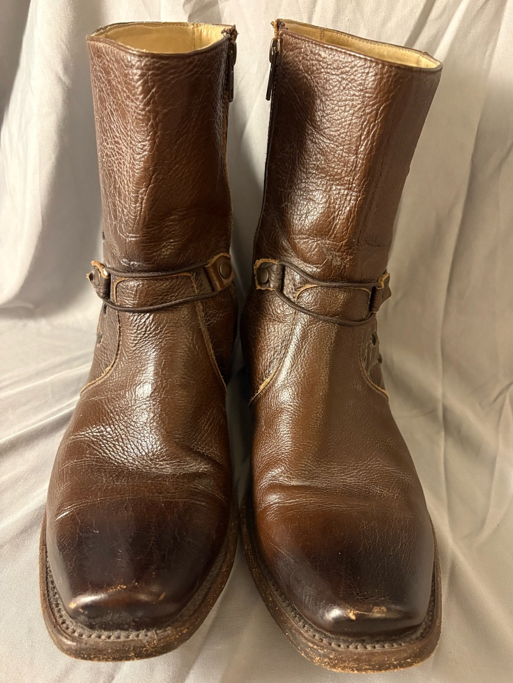 El Malcreado Exotic Leather Boots Brown Square Toe Mexico Western
